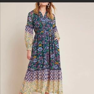 Anthropologie Ondine Maxi Dress Floral